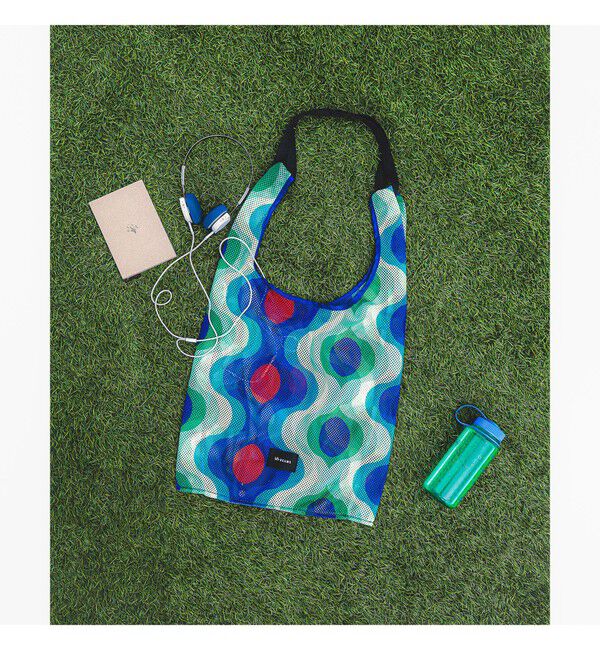 bPr BEAMS「2WAY メッシュショッパー LARGE」|ポーチ|GREEN_WAVE