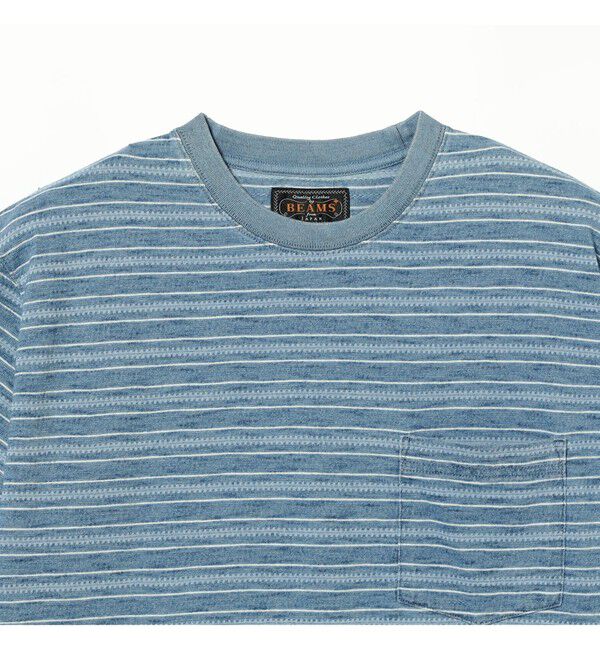 BEAMS PLUS「Pocket Tee Indigo Stripe」|Tシャツ・カットソー|