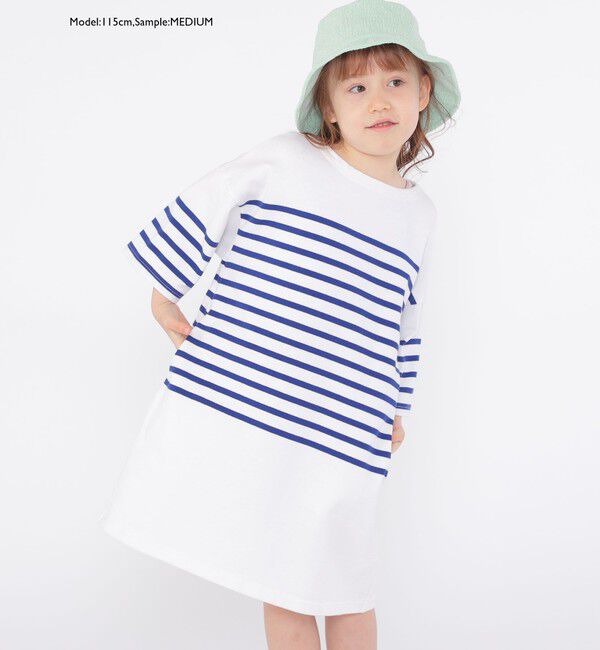 SHIPS KIDS「SHIPS KIDS:100～155cm / パネル ボーダー ワンピース」|ワンピース|