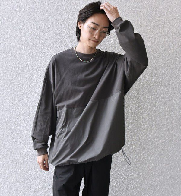SHIPS any「SHIPS any: カラーミックスコード トーン オン トーン デザイン Tシャツ【a-nylon】◇」|Tシャツ・カットソー|グレー