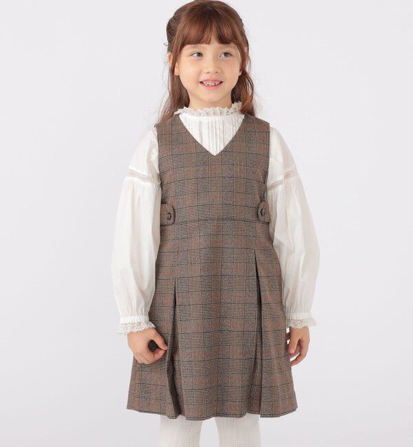 SHIPS KIDS「SHIPS KIDS:100～130cm / チェック ジャンパー スカート」|ワンピース|