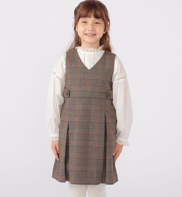 SHIPS KIDS「SHIPS KIDS:100～130cm / チェック ジャンパー スカート」|ワンピース|