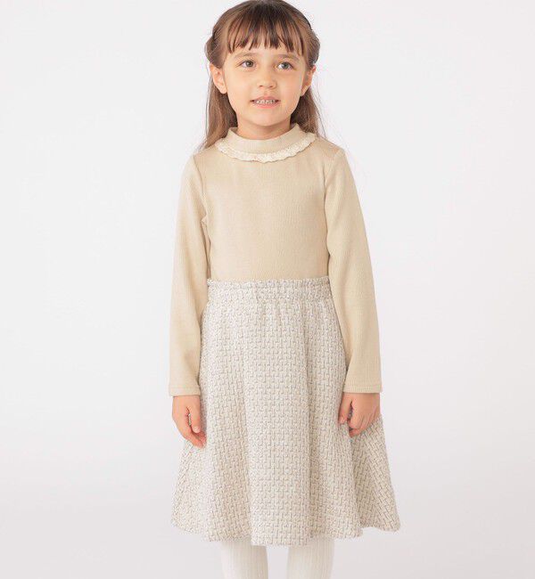 SHIPS KIDS「SHIPS KIDS:100～130cm / リブ&times;ファンシー ツイード ワンピース」|ワンピース|
