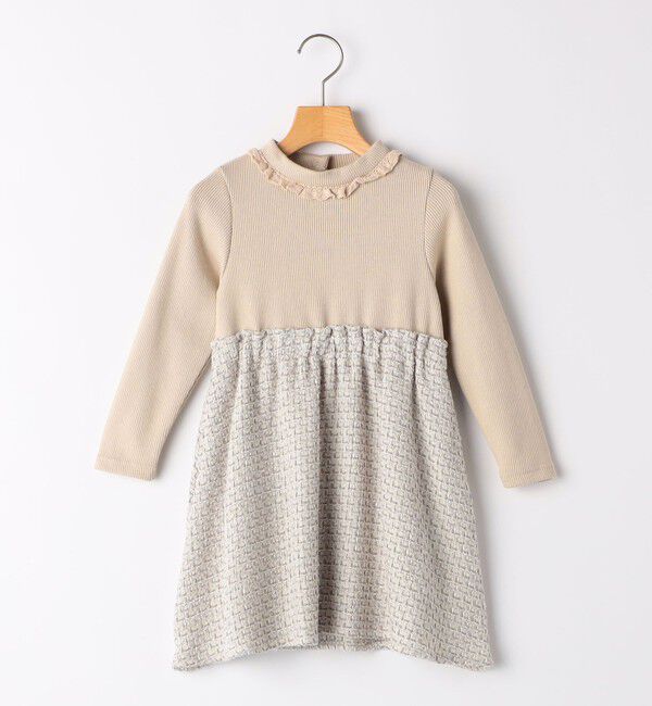 SHIPS KIDS「SHIPS KIDS:100～130cm / リブ&times;ファンシー ツイード ワンピース」|ワンピース|