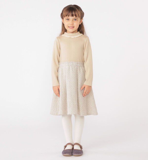 SHIPS KIDS「SHIPS KIDS:100～130cm / リブ&times;ファンシー ツイード ワンピース」|ワンピース|