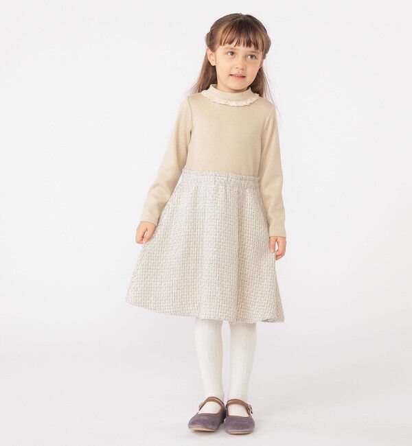 SHIPS KIDS「SHIPS KIDS:100～130cm / リブ&times;ファンシー ツイード ワンピース」|ワンピース|