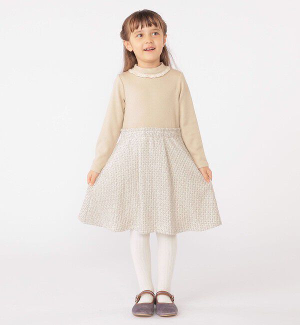 SHIPS KIDS「SHIPS KIDS:100～130cm / リブ&times;ファンシー ツイード ワンピース」|ワンピース|