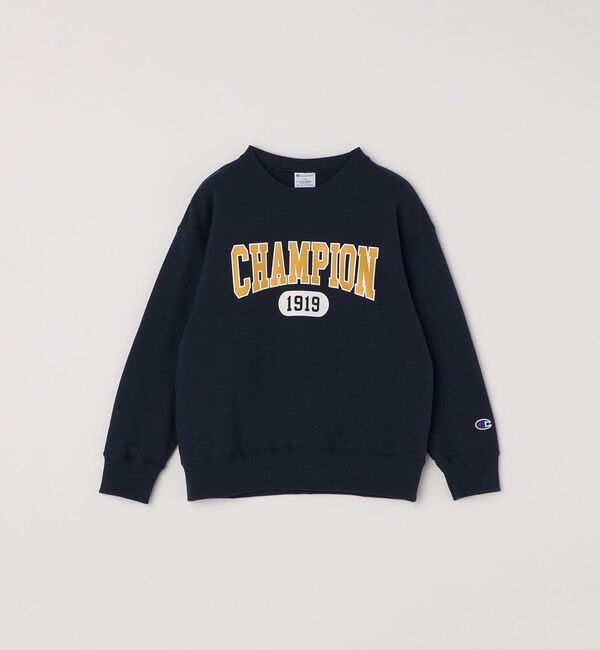 SHIPS any「Champion: クルーネック カレッジライク ロゴ スウェット<KIDS>」|スウェット・ジャージ|ネイビー