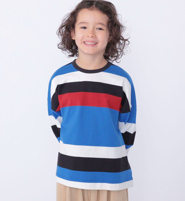 SHIPS KIDS「SHIPS KIDS:100～125cm/ マルチ ボーダー ロングスリーブ Tシャツ」|Tシャツ・カットソー|