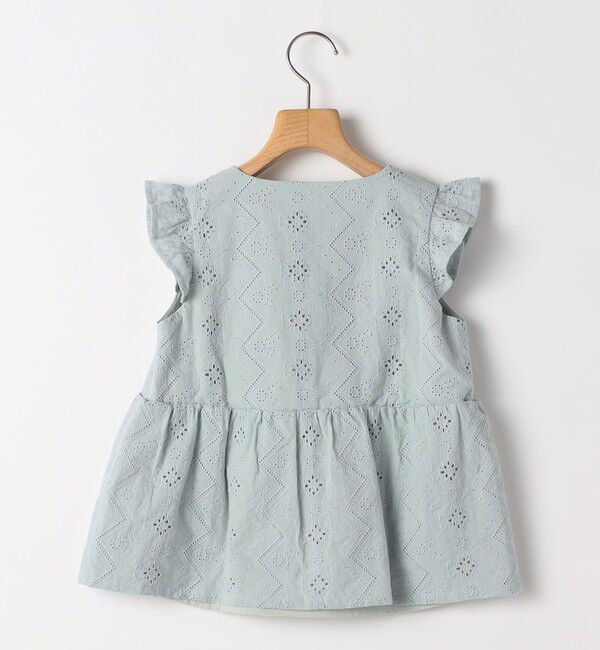SHIPS KIDS「SHIPS KIDS:140～150cm / レース エンブロイダリー ペプラム ブラウス」|シャツ・ブラウス|