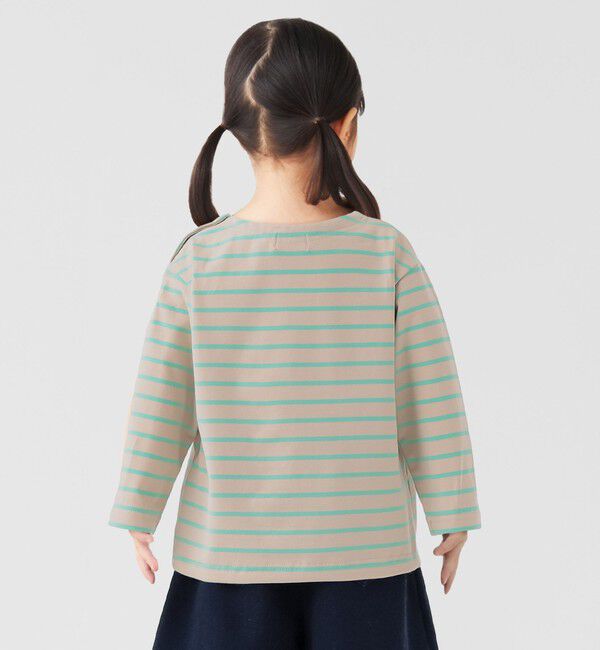 SHIPS Colors 「SHIPS Colors:80～130cm /〈洗濯機可能〉ボーダー ロゴ 刺繍 ロンT」|Tシャツ・カットソー|