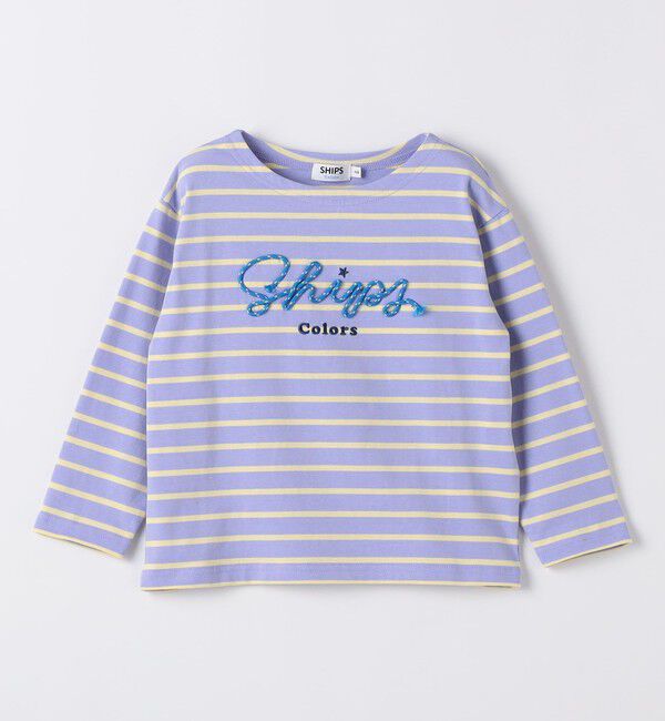 SHIPS Colors 「SHIPS Colors:80～130cm /〈洗濯機可能〉ボーダー ロゴ 刺繍 ロンT」|Tシャツ・カットソー|