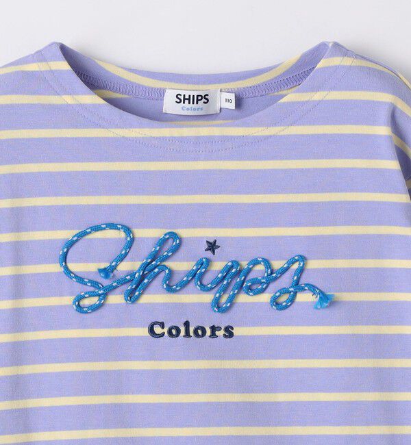 SHIPS Colors 「SHIPS Colors:80～130cm /〈洗濯機可能〉ボーダー ロゴ 刺繍 ロンT」|Tシャツ・カットソー|
