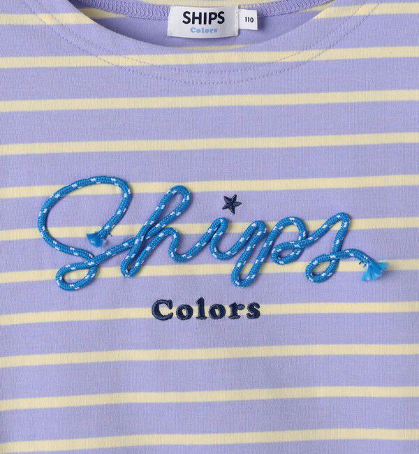 SHIPS Colors 「SHIPS Colors:80～130cm /〈洗濯機可能〉ボーダー ロゴ 刺繍 ロンT」|Tシャツ・カットソー|
