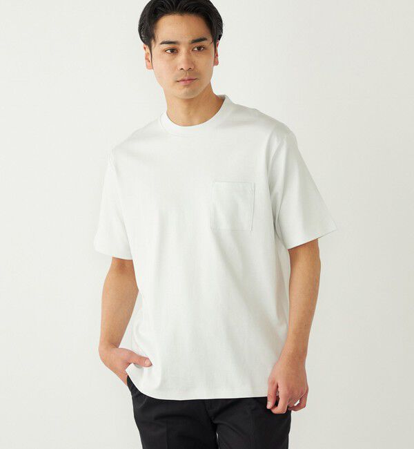 SHIPS Colors 「SHIPS Colors:〈抗菌防臭・接触冷感・紫外線軽減〉スムース ビズT◇」|Tシャツ・カットソー|ライトグレー