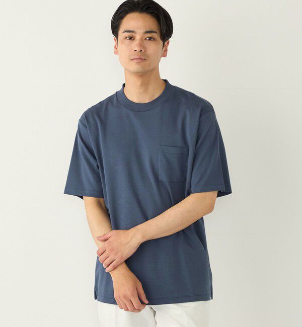 SHIPS Colors 「SHIPS Colors:〈抗菌防臭・接触冷感・紫外線軽減〉スムース ビズT◇」|Tシャツ・カットソー|ブルー