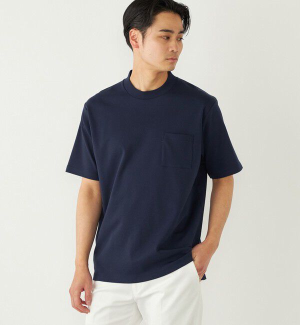 SHIPS Colors 「SHIPS Colors:〈抗菌防臭・接触冷感・紫外線軽減〉スムース ビズT◇」|Tシャツ・カットソー|ネイビー