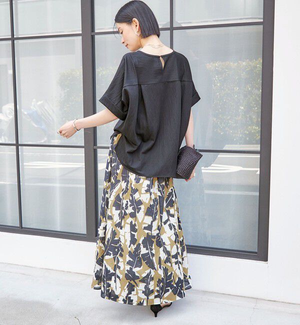 SHIPS for women「〈手洗い可能〉DEVEAUX リーフ プリント スカート」|スカート|