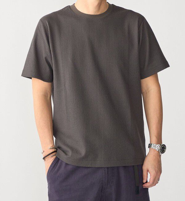SHIPS「SHIPS:〈MADE IN JAPAN〉リンクス ジャカード Tシャツ」|Tシャツ・カットソー|ダークグレー