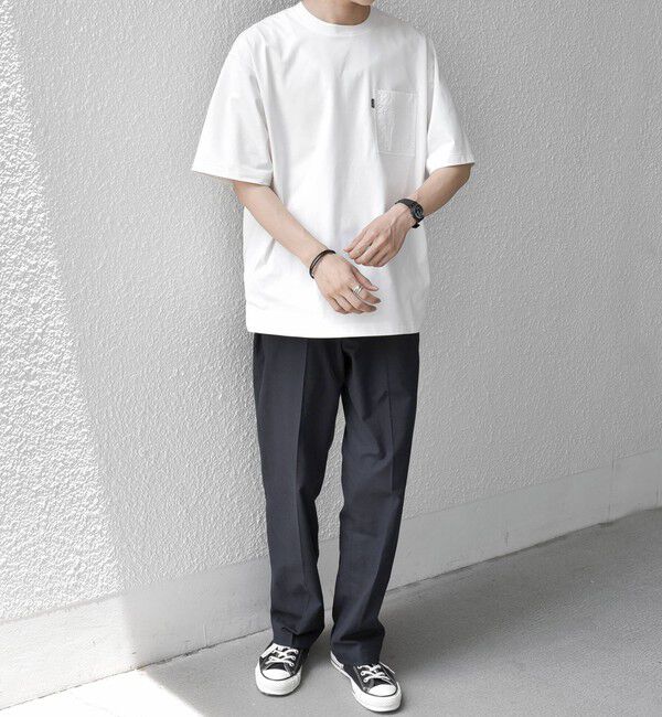 SHIPS any「【WEB限定】SHIPS any:〈撥水加工〉リラックス ナイロンポケット クルーネック Tシャツ◇」|Tシャツ・カットソー|