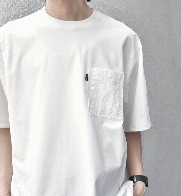 SHIPS any「【WEB限定】SHIPS any:〈撥水加工〉リラックス ナイロンポケット クルーネック Tシャツ◇」|Tシャツ・カットソー|