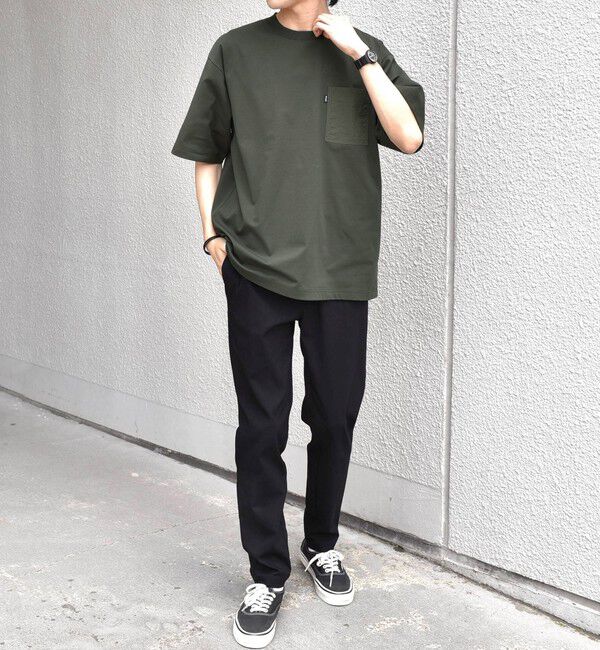 SHIPS any「【WEB限定】SHIPS any:〈撥水加工〉リラックス ナイロンポケット クルーネック Tシャツ◇」|Tシャツ・カットソー|