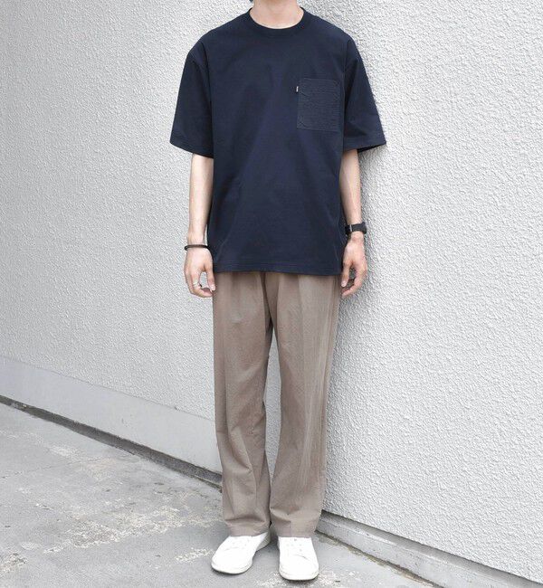 SHIPS any「【WEB限定】SHIPS any:〈撥水加工〉リラックス ナイロンポケット クルーネック Tシャツ◇」|Tシャツ・カットソー|