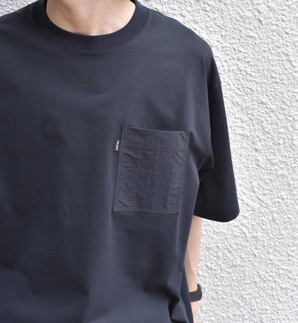 SHIPS any「【WEB限定】SHIPS any:〈撥水加工〉リラックス ナイロンポケット クルーネック Tシャツ◇」|Tシャツ・カットソー|