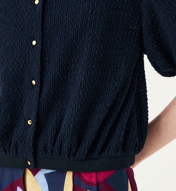 Ballsey「コットンシアートリコット ハーフスリーブカーディガン」|カーディガン|