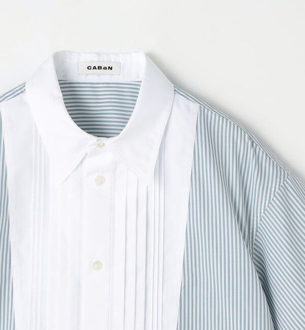 CABaN「200/2ｽﾄﾗｲﾌﾟ ボザムタックHSシャツ」|シャツ・ブラウス|