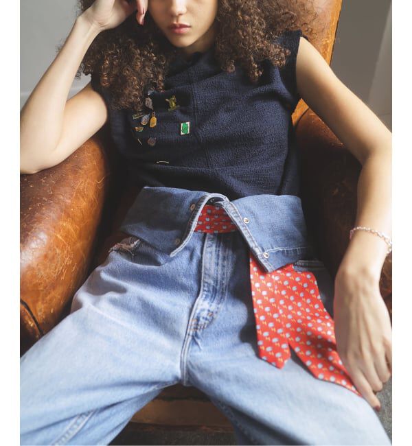  「TWEED CUT STAND NECK TOPS：カットソー」|Tシャツ・カットソー|