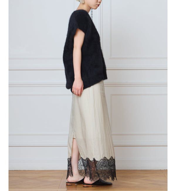 IENA LA BOUCLE「IENA LA BOUCLE シアーレースコンビスカート」|スカート|