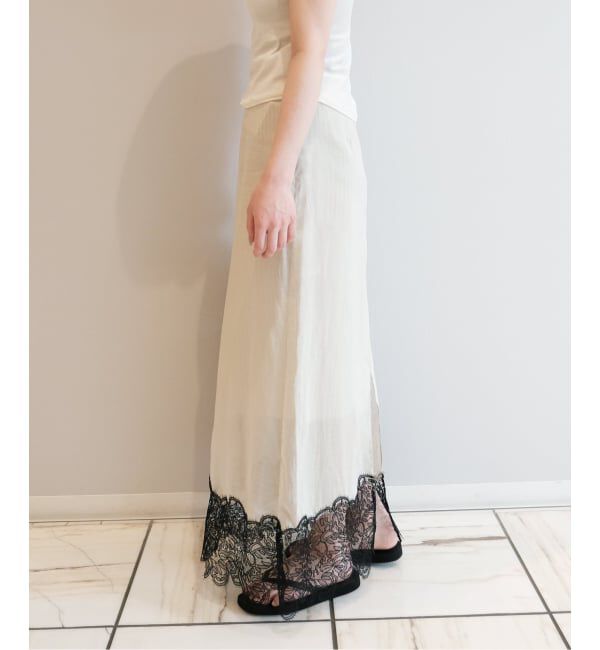 IENA LA BOUCLE「IENA LA BOUCLE シアーレースコンビスカート」|スカート|