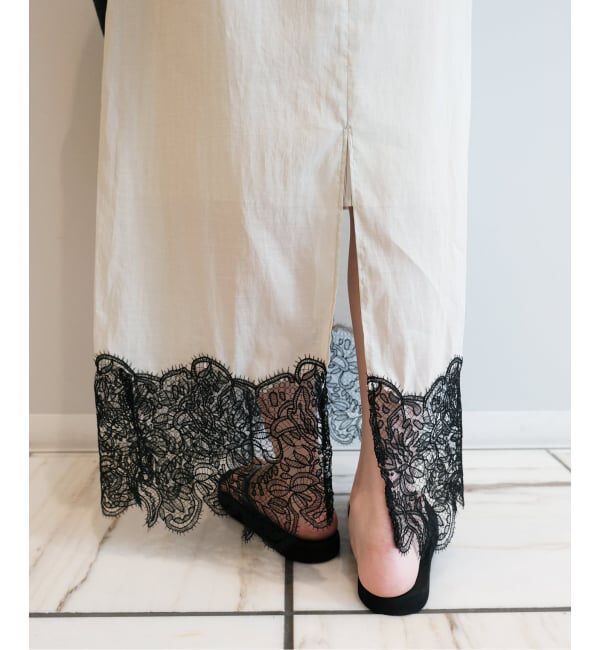 IENA LA BOUCLE「IENA LA BOUCLE シアーレースコンビスカート」|スカート|