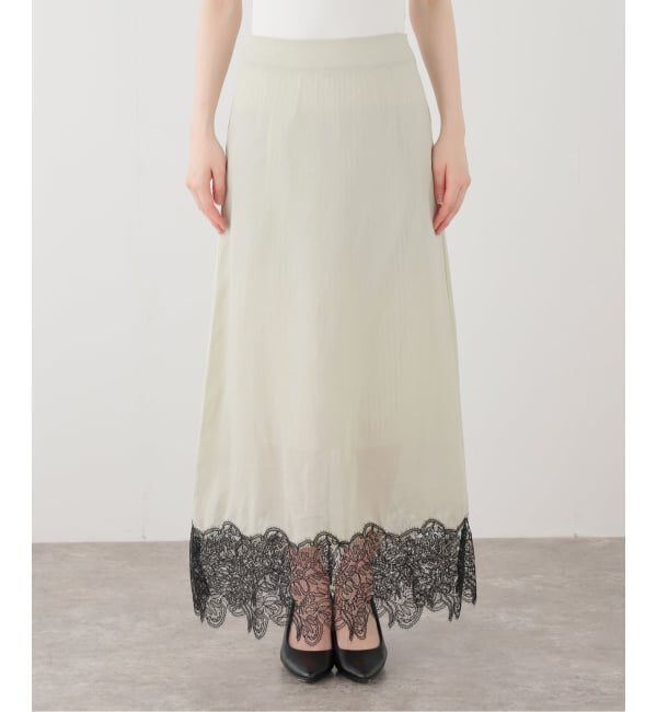 IENA LA BOUCLE「IENA LA BOUCLE シアーレースコンビスカート」|スカート|