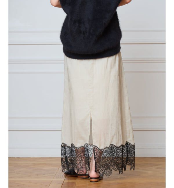 IENA LA BOUCLE「IENA LA BOUCLE シアーレースコンビスカート」|スカート|