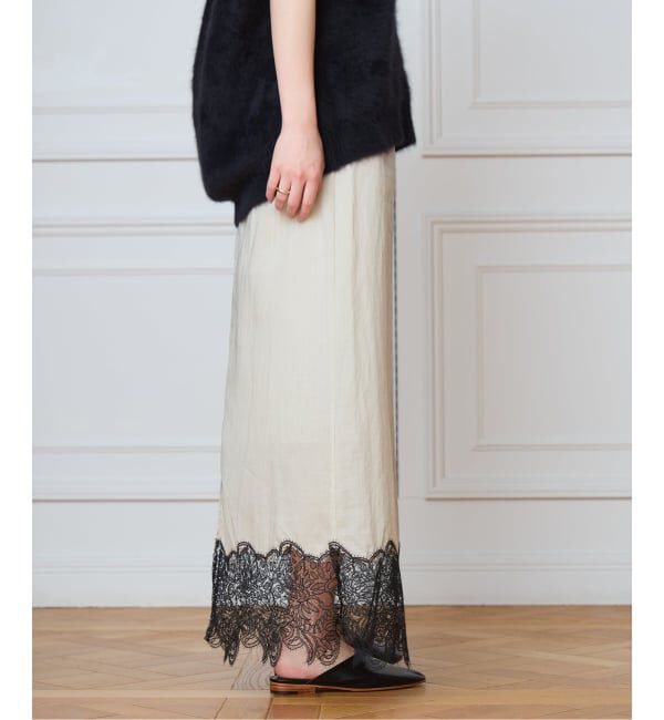 IENA LA BOUCLE「IENA LA BOUCLE シアーレースコンビスカート」|スカート|