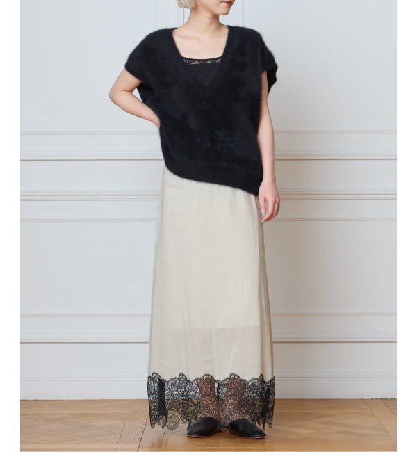 IENA LA BOUCLE「IENA LA BOUCLE シアーレースコンビスカート」|スカート|