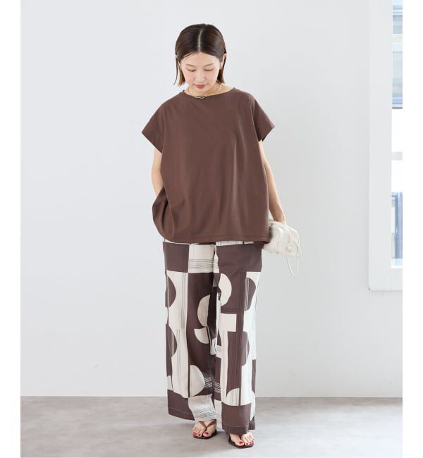 IENA「《追加/接触冷感》フレンチタックスリーブ ドロストTシャツ」|Tシャツ・カットソー|