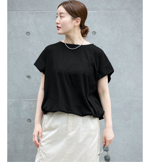 IENA「《追加/接触冷感》フレンチタックスリーブ ドロストTシャツ」|Tシャツ・カットソー|