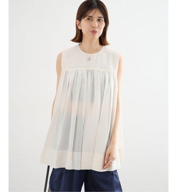 IENA「《一部店舗限定》Maison IENA シアーノースリーブブラウス」|シャツ・ブラウス|