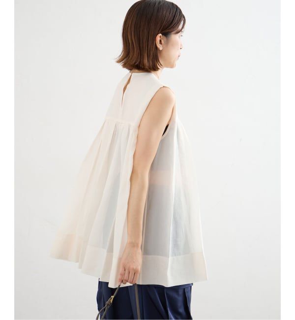 IENA「《一部店舗限定》Maison IENA シアーノースリーブブラウス」|シャツ・ブラウス|