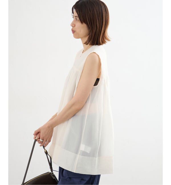 IENA「《一部店舗限定》Maison IENA シアーノースリーブブラウス」|シャツ・ブラウス|