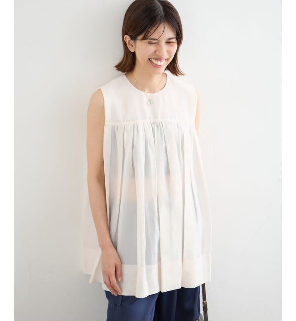 IENA「《一部店舗限定》Maison IENA シアーノースリーブブラウス」|シャツ・ブラウス|