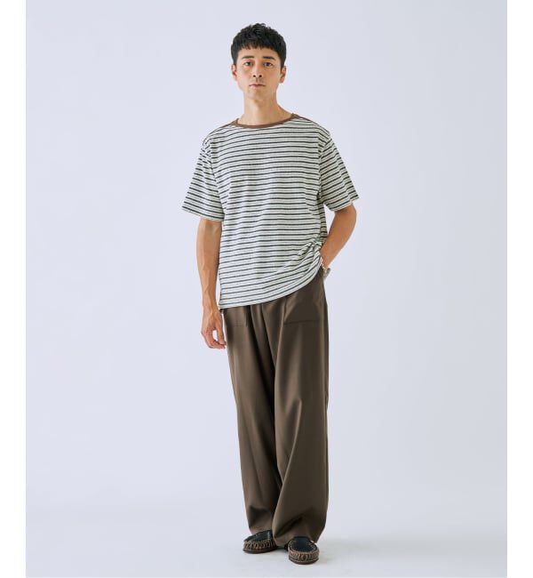 EDIFICE「パイル ボーダー ボートネック」|Tシャツ・カットソー|