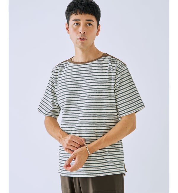 EDIFICE「パイル ボーダー ボートネック」|Tシャツ・カットソー|