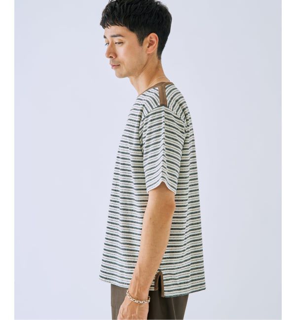 EDIFICE「パイル ボーダー ボートネック」|Tシャツ・カットソー|
