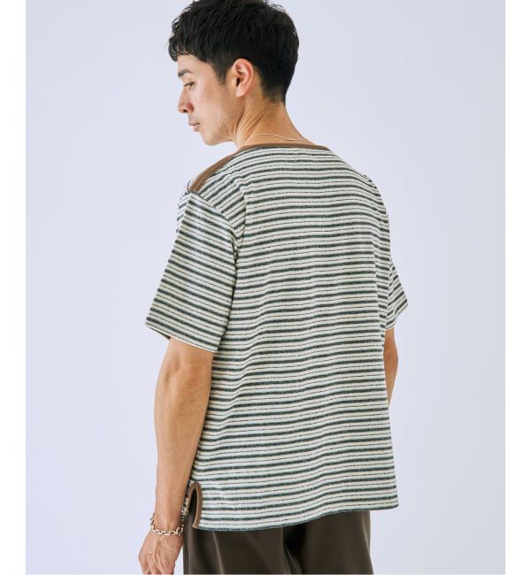 EDIFICE「パイル ボーダー ボートネック」|Tシャツ・カットソー|