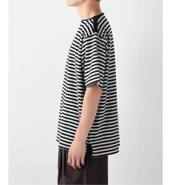 EDIFICE「パイル ボーダー ボートネック」|Tシャツ・カットソー|