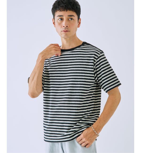 EDIFICE「パイル ボーダー ボートネック」|Tシャツ・カットソー|